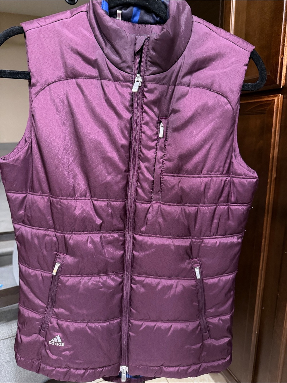 J5 adidas Women's Plum Quilted Puffer Vest - Sleeveless Zip Front